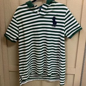 Polo By Ralph Lauren Mens Xl Green White Striped
